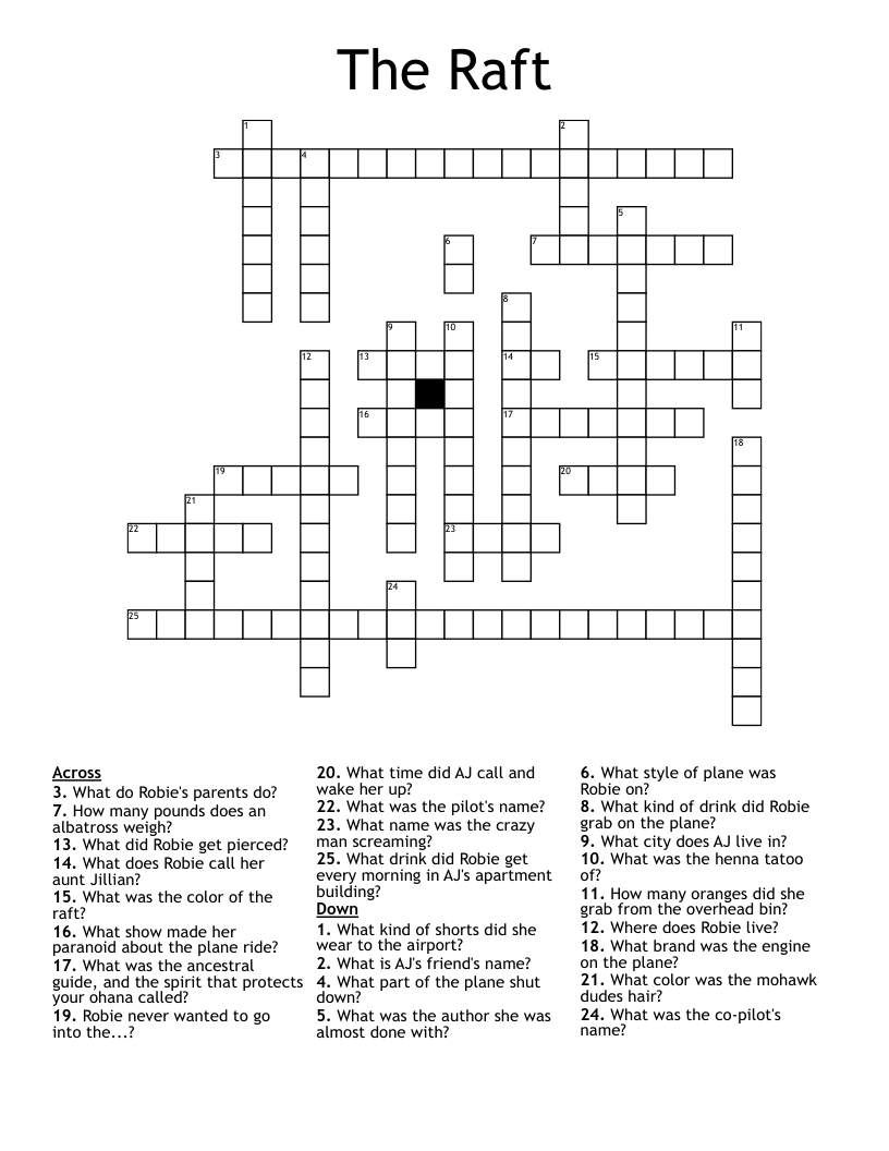 The Raft Crossword