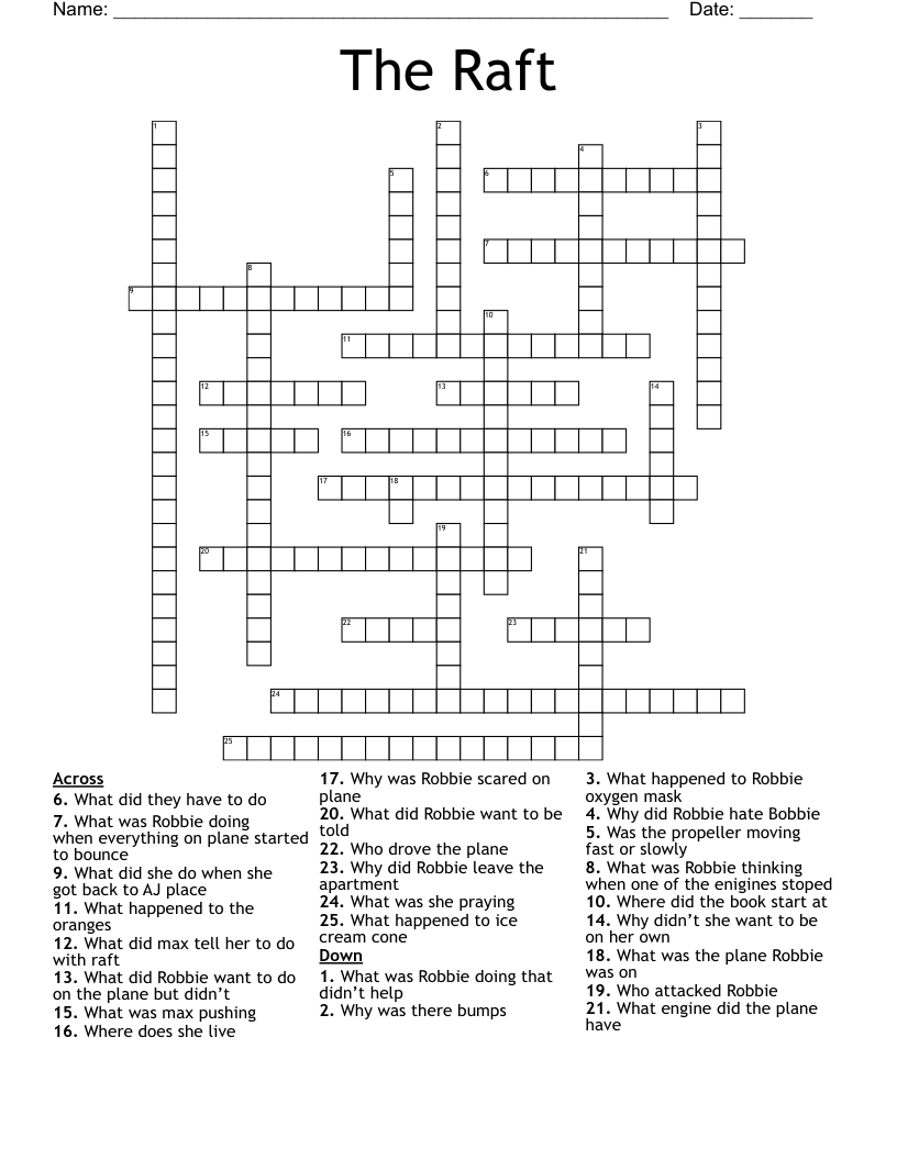 The Raft Crossword