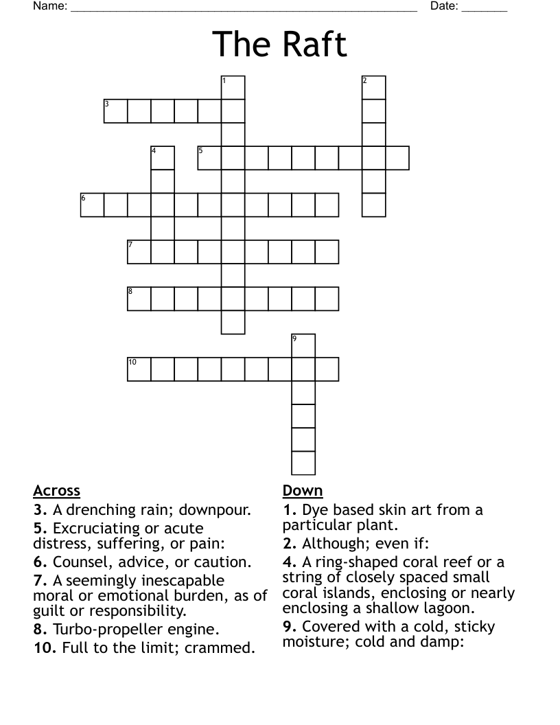 The Raft Crossword