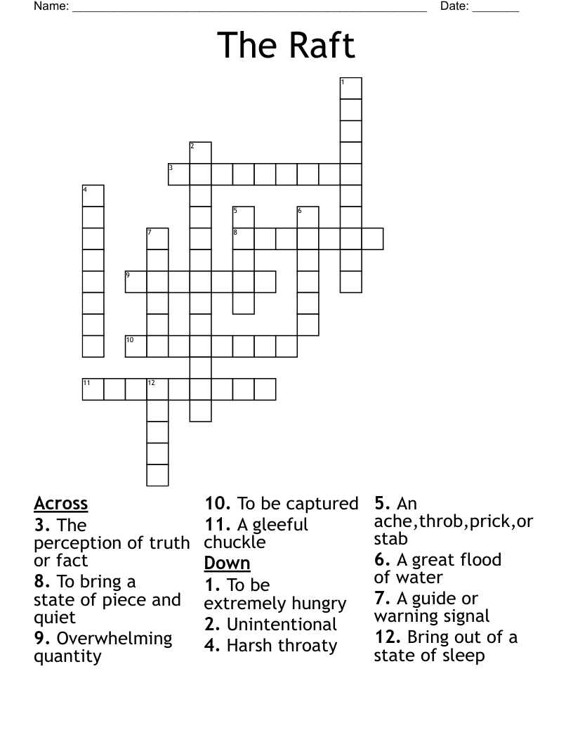 The Raft Crossword