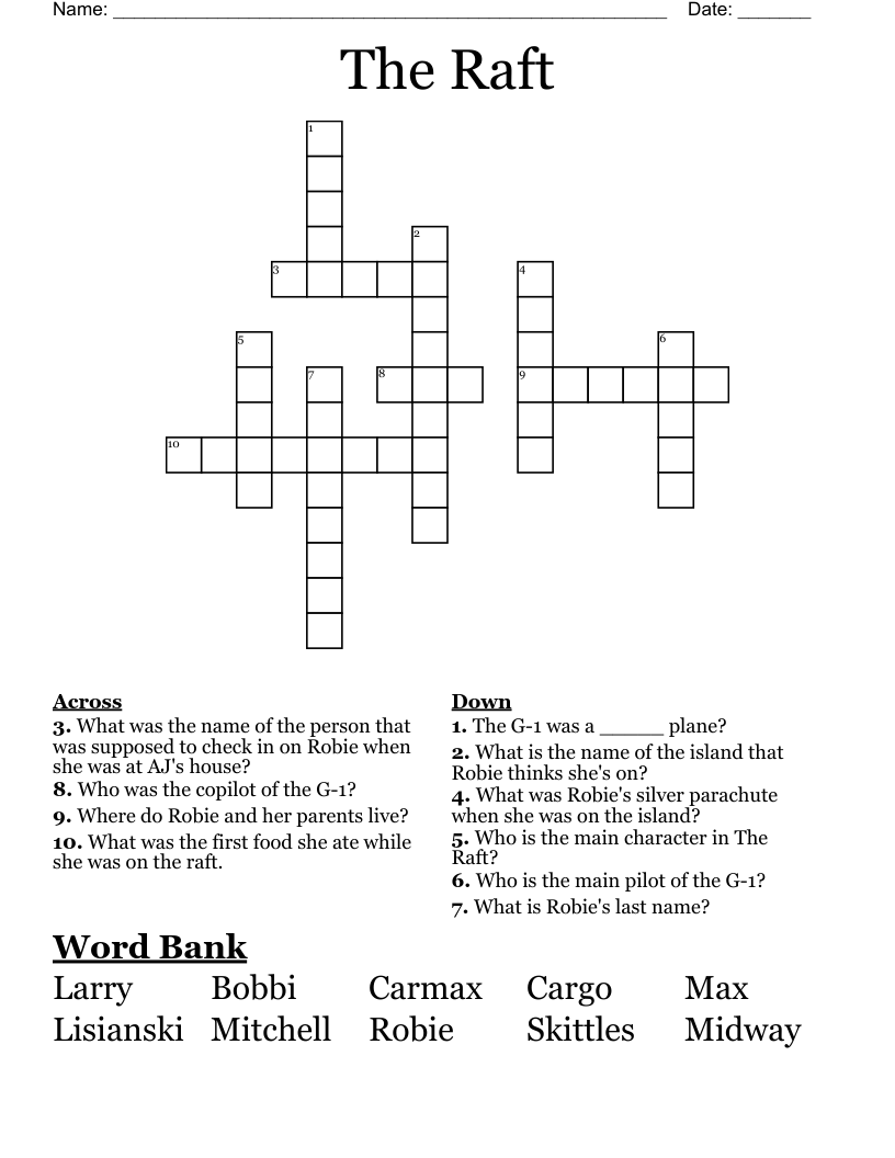 The Raft Crossword