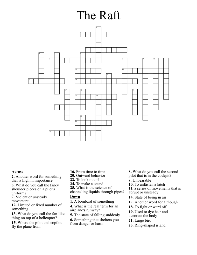 The Raft Crossword