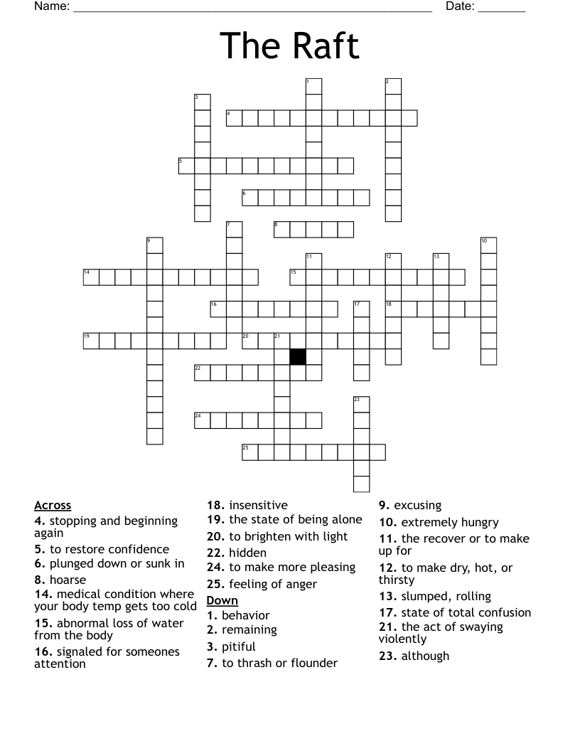 The Raft Crossword