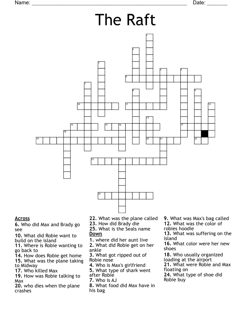 The Raft Crossword