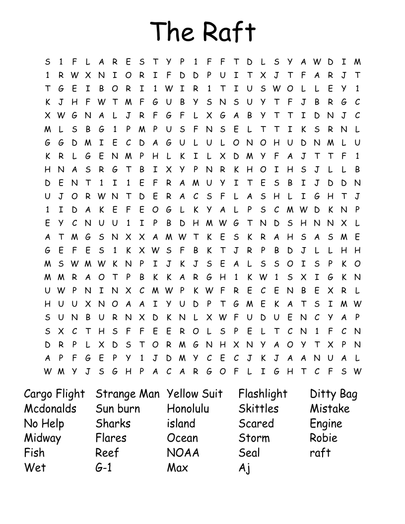 The Raft Word Search