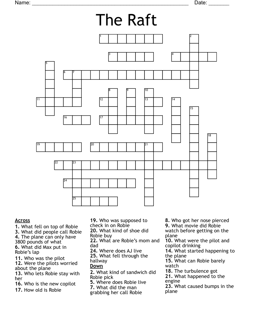 The Raft Crossword