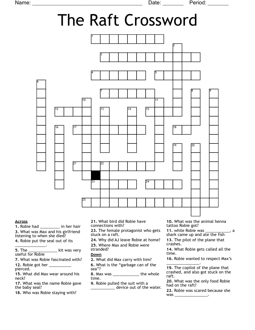The Raft Crossword
