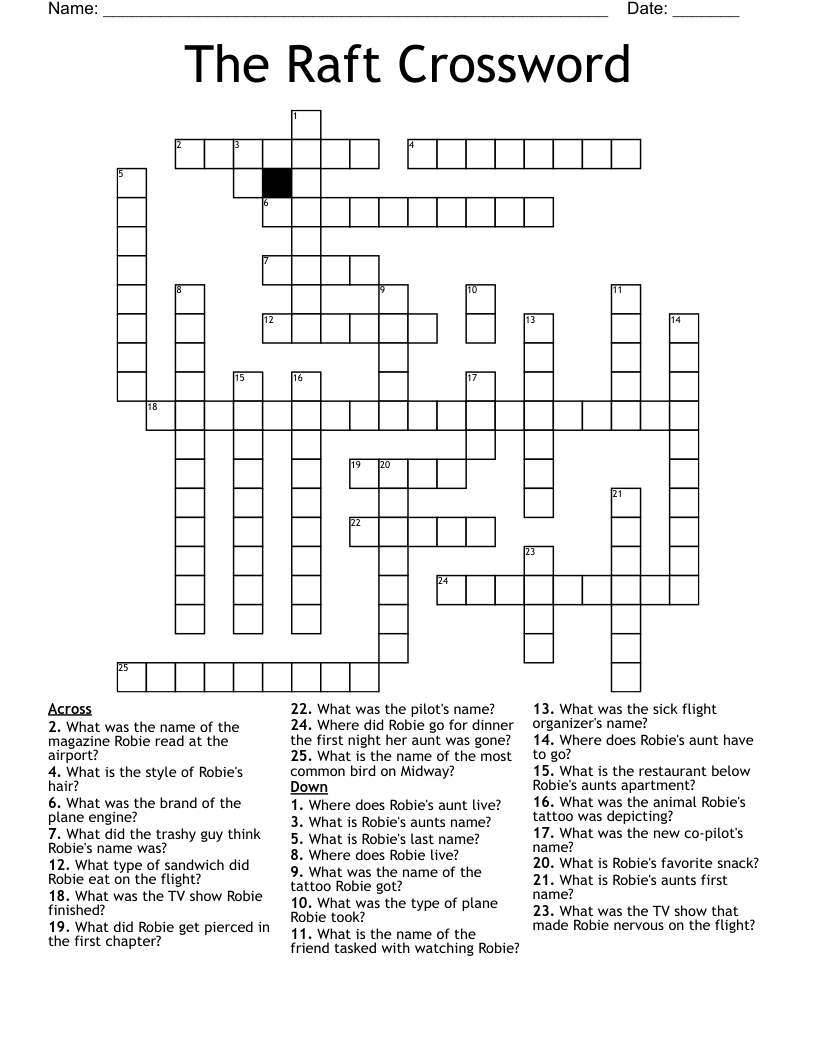 The Raft Crossword