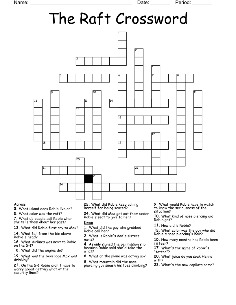 The Raft Crossword