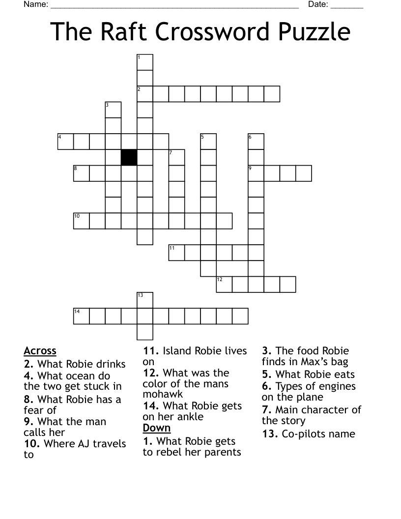The Raft Crossword Puzzle