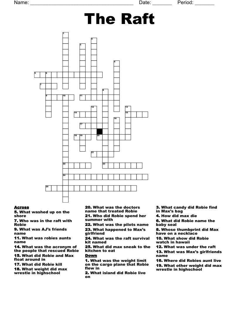 The Raft  Crossword