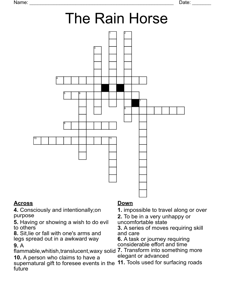 The Rain Horse Crossword