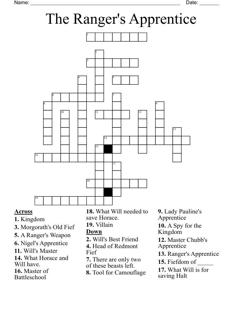 The Ranger's Apprentice Crossword