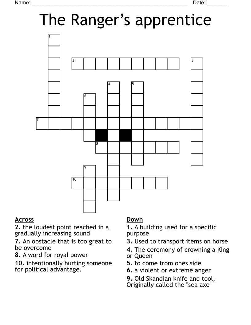 The Ranger’s apprentice Crossword