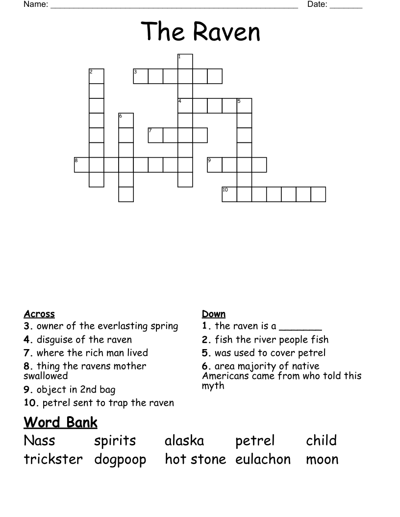 The Raven Crossword