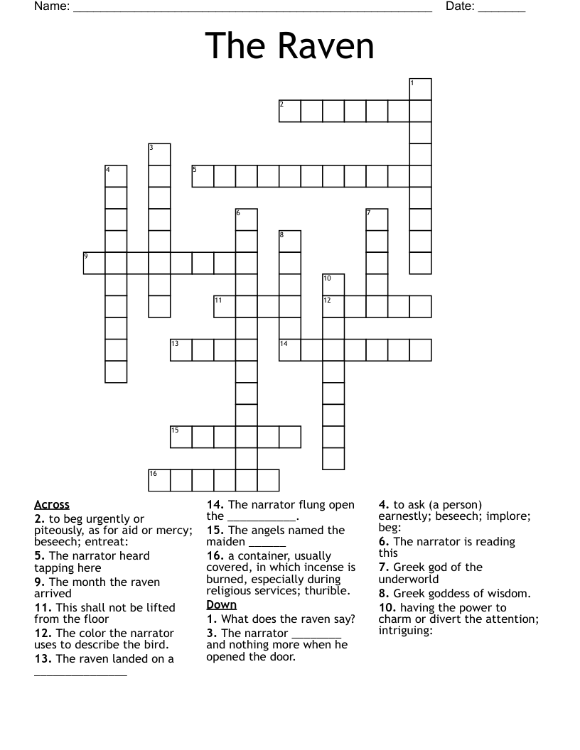 The Raven Crossword