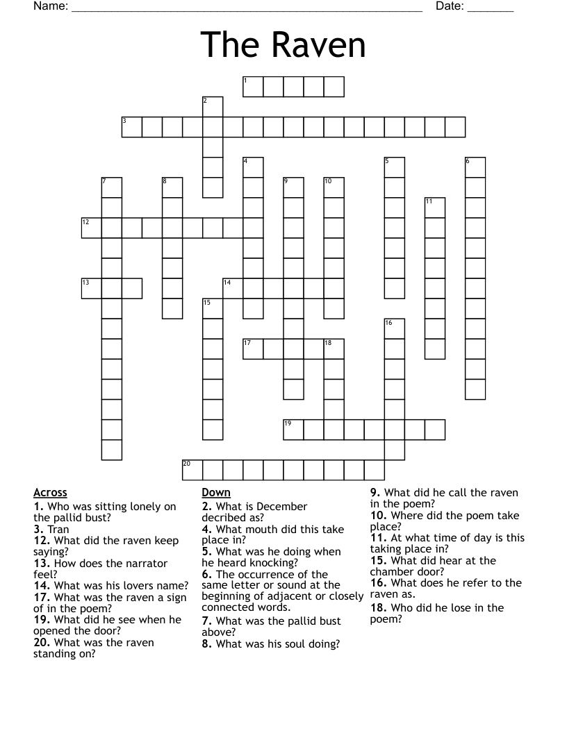 The Raven Crossword