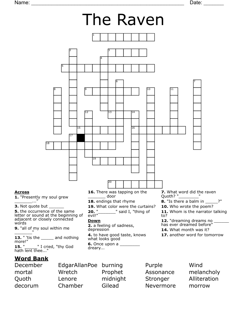 The Raven Crossword