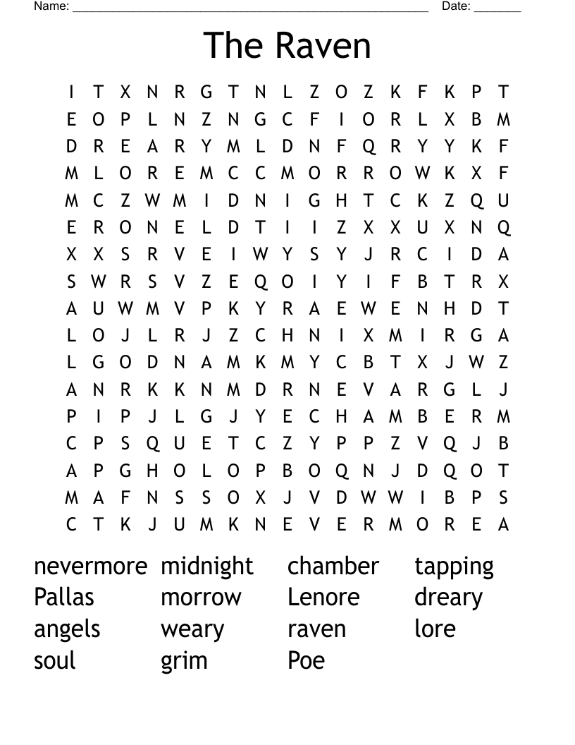 The Raven Word Search