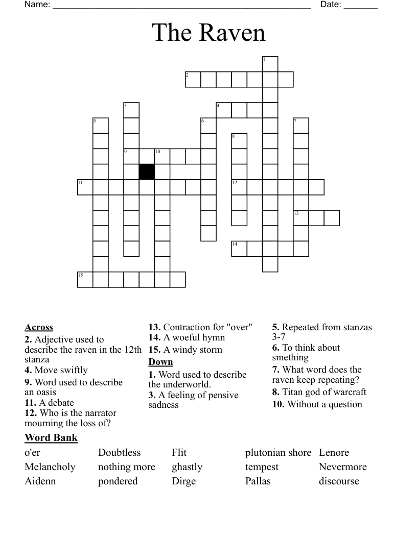 The Raven Crossword