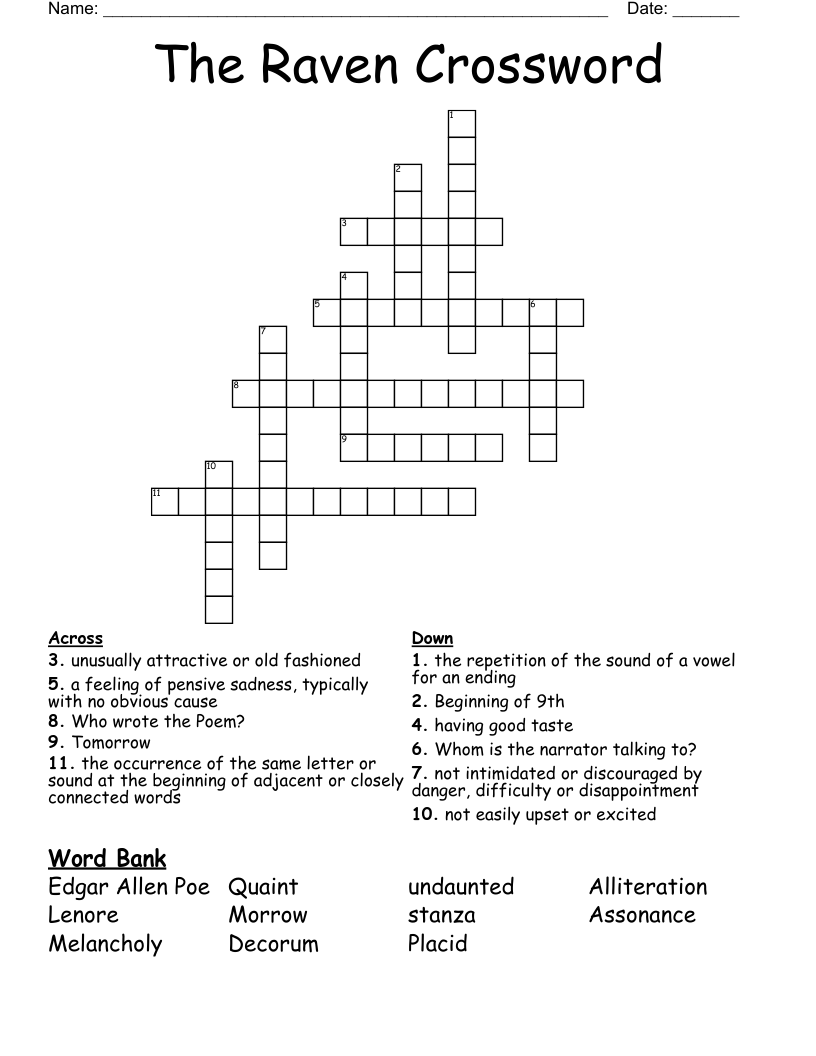 The Raven Crossword