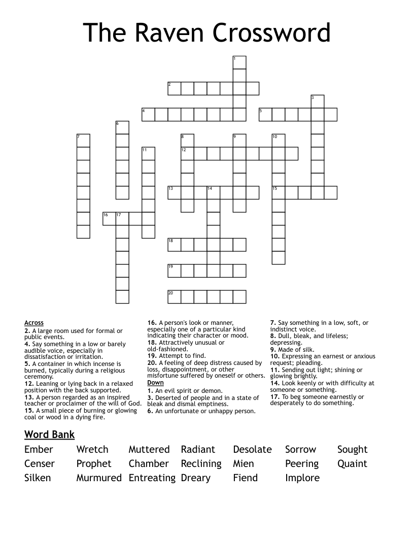 The Raven Crossword
