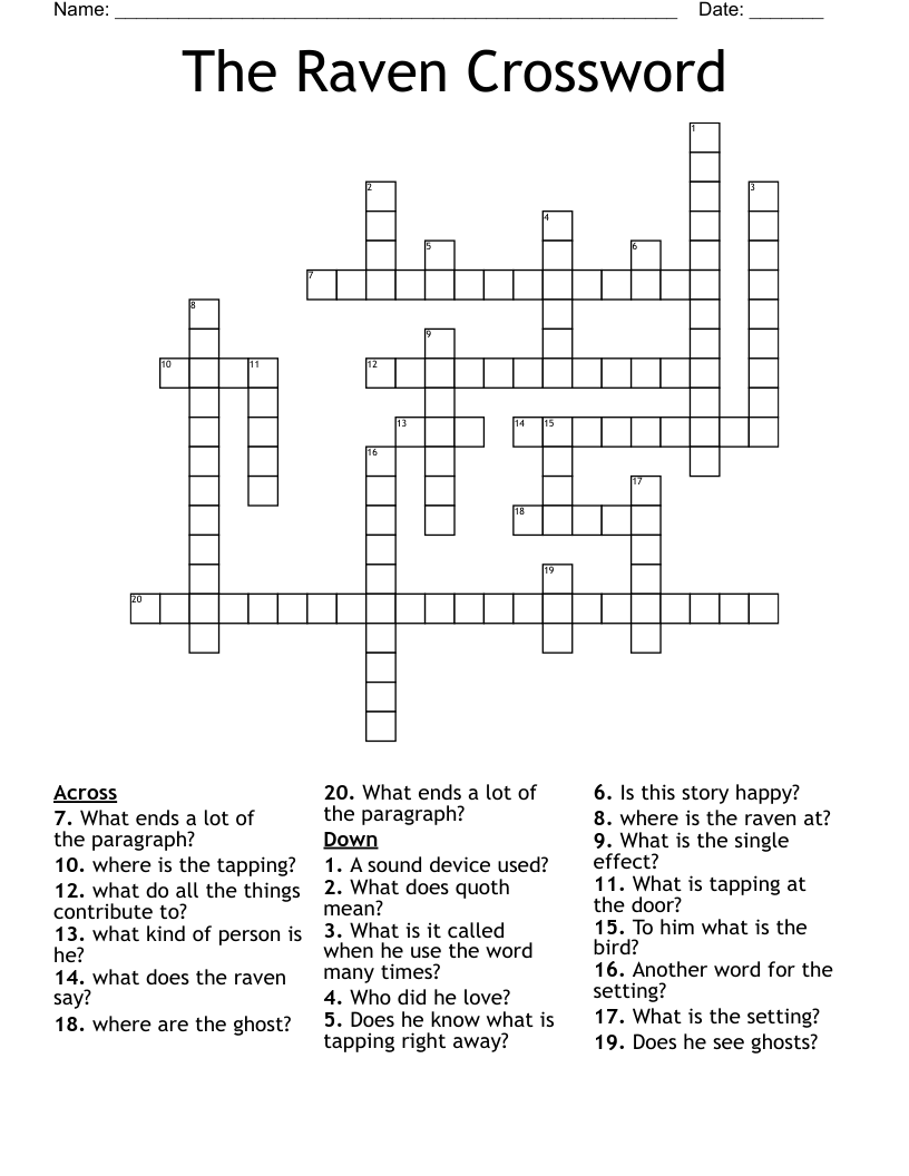 The Raven Crossword 