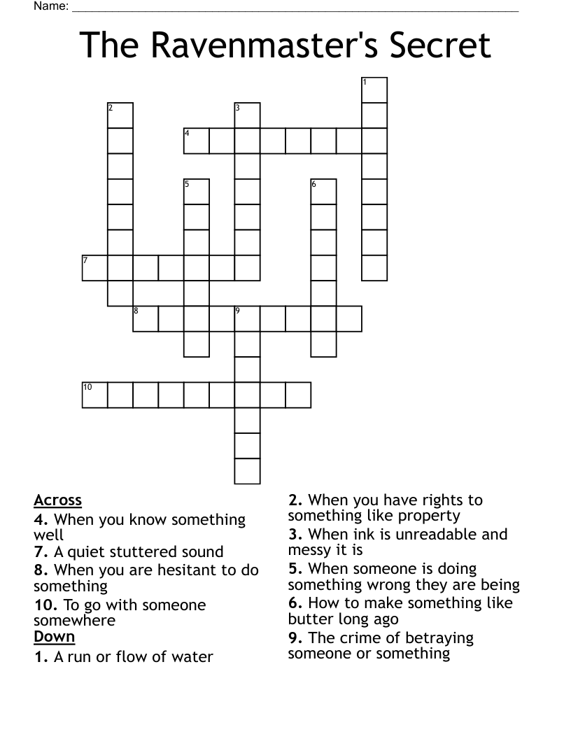 The Ravenmaster's Secret Crossword