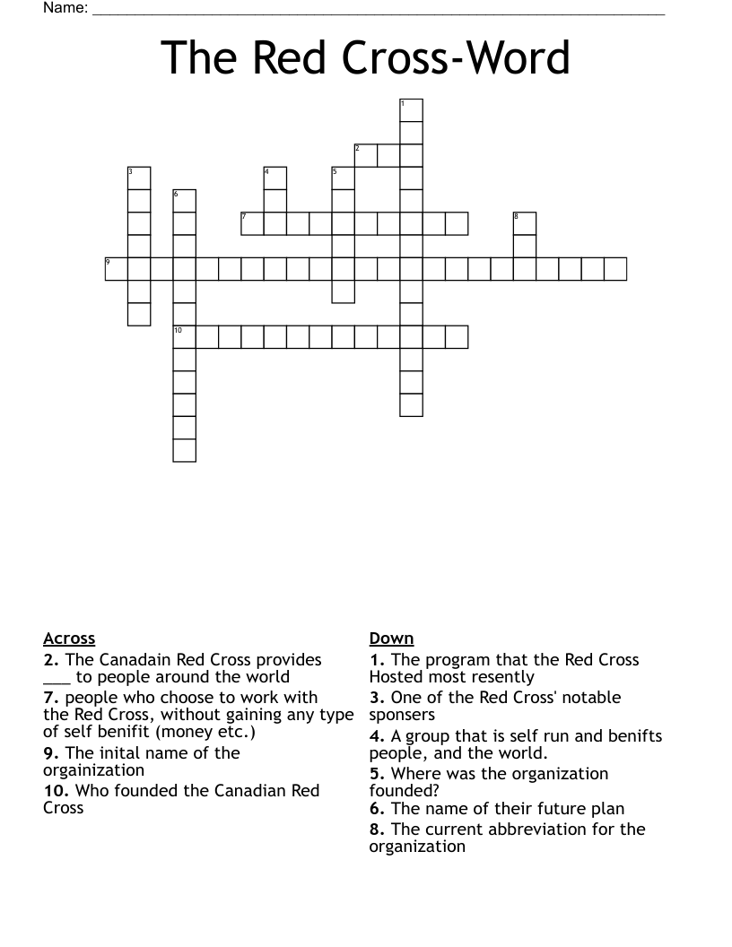 The Red Cross-Word Crossword