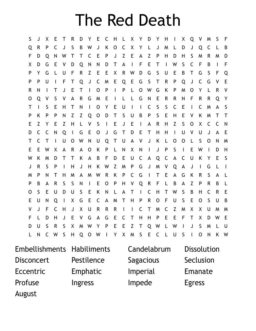 The Red Death Word Search