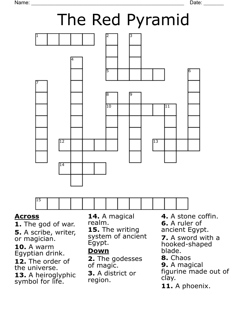 The Red Pyramid Crossword