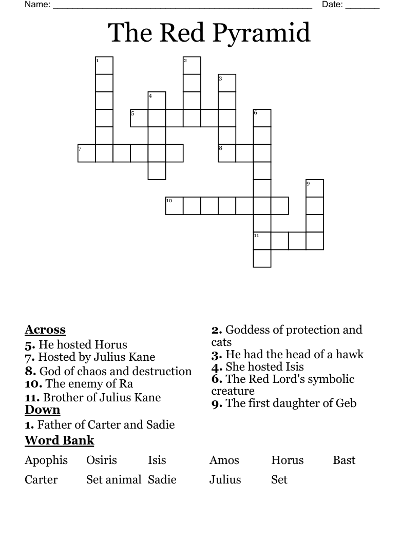 The Red Pyramid Crossword