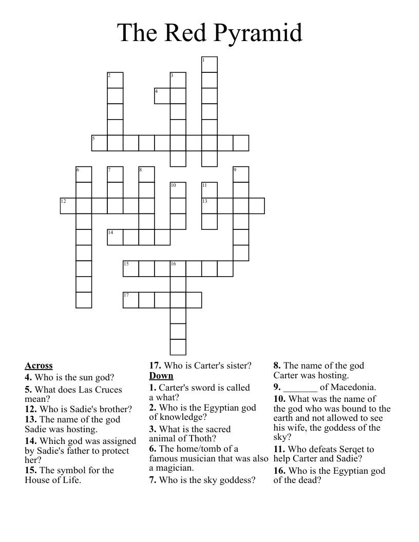 The Red Pyramid Crossword