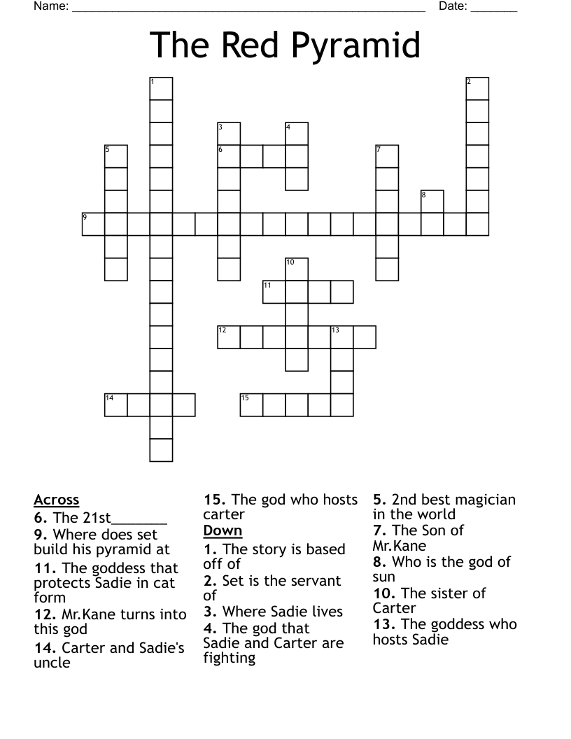 The Red Pyramid Crossword
