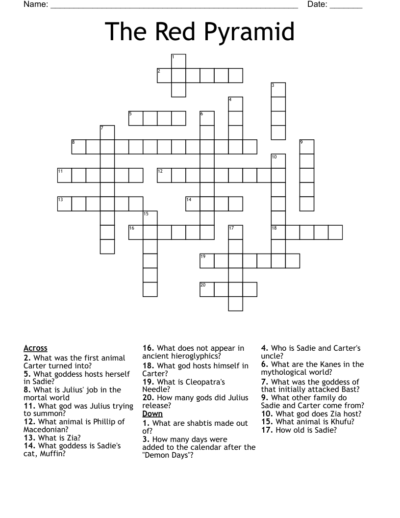 The Red Pyramid Crossword