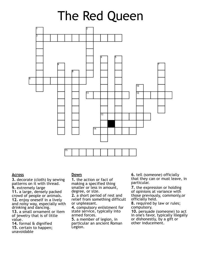 The Red Queen  Crossword