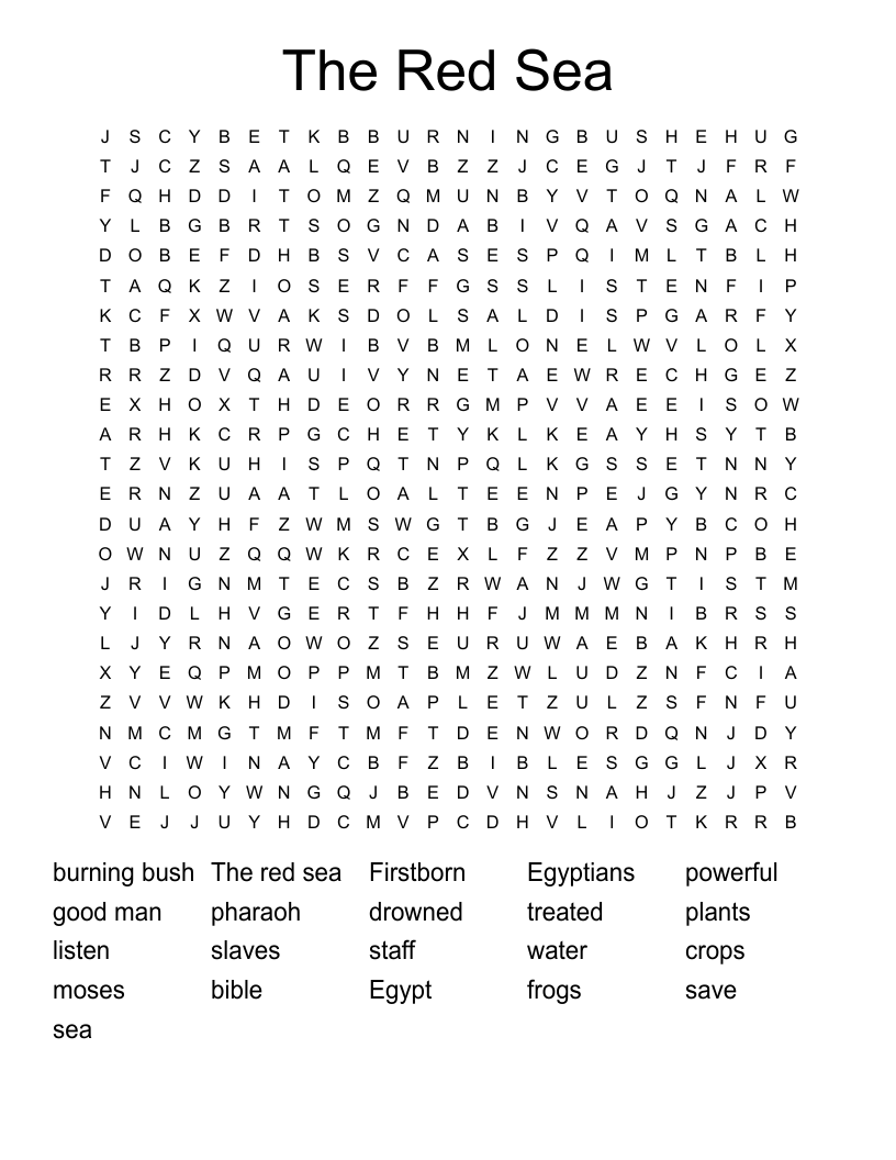 The Red Sea Word Search