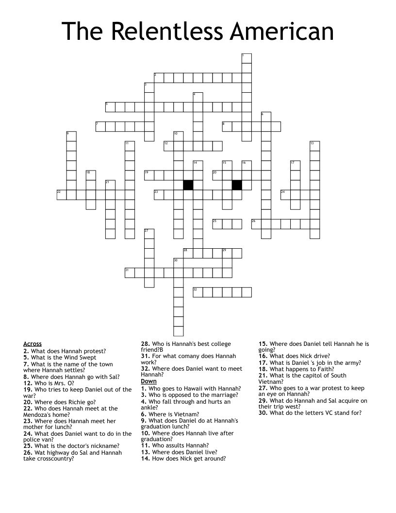 The Relentless American Crossword