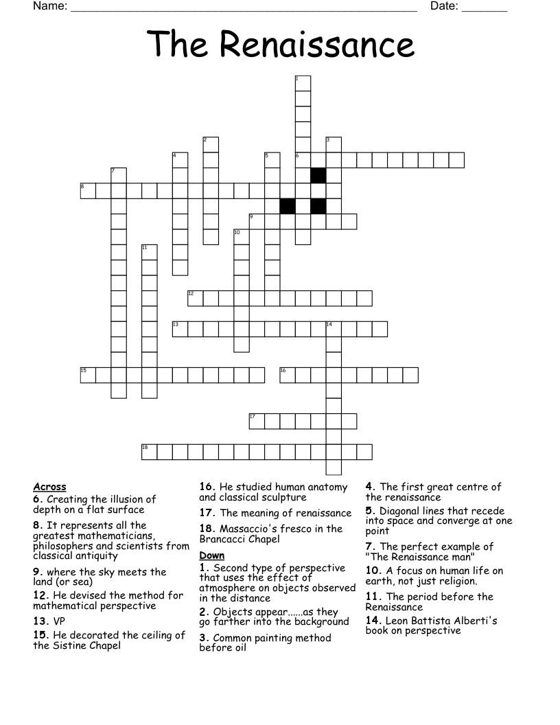 The Renaissance Crossword