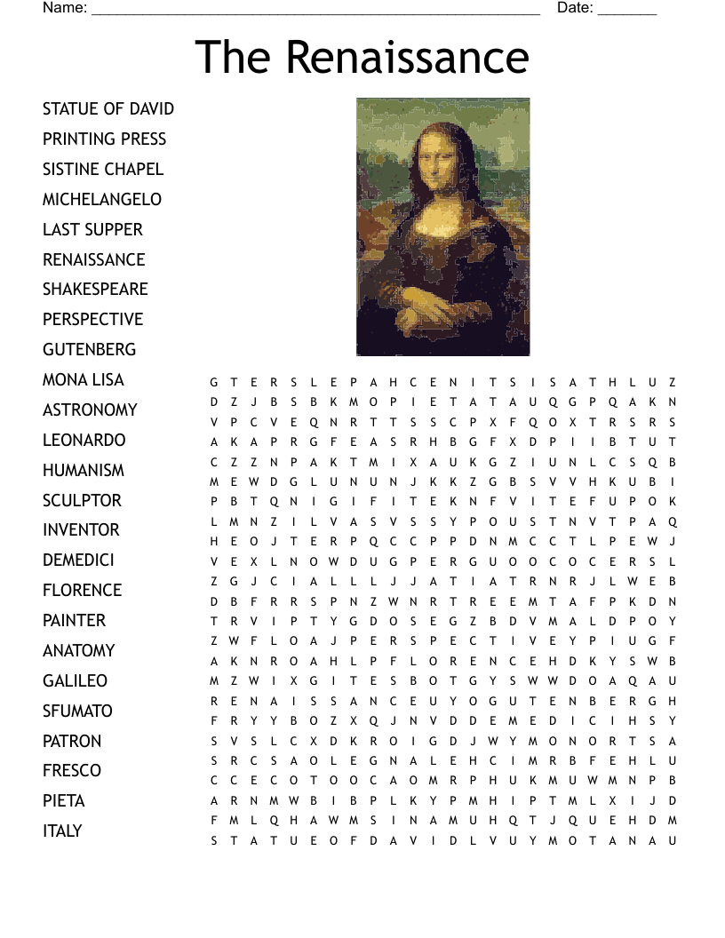 The Renaissance Word Search