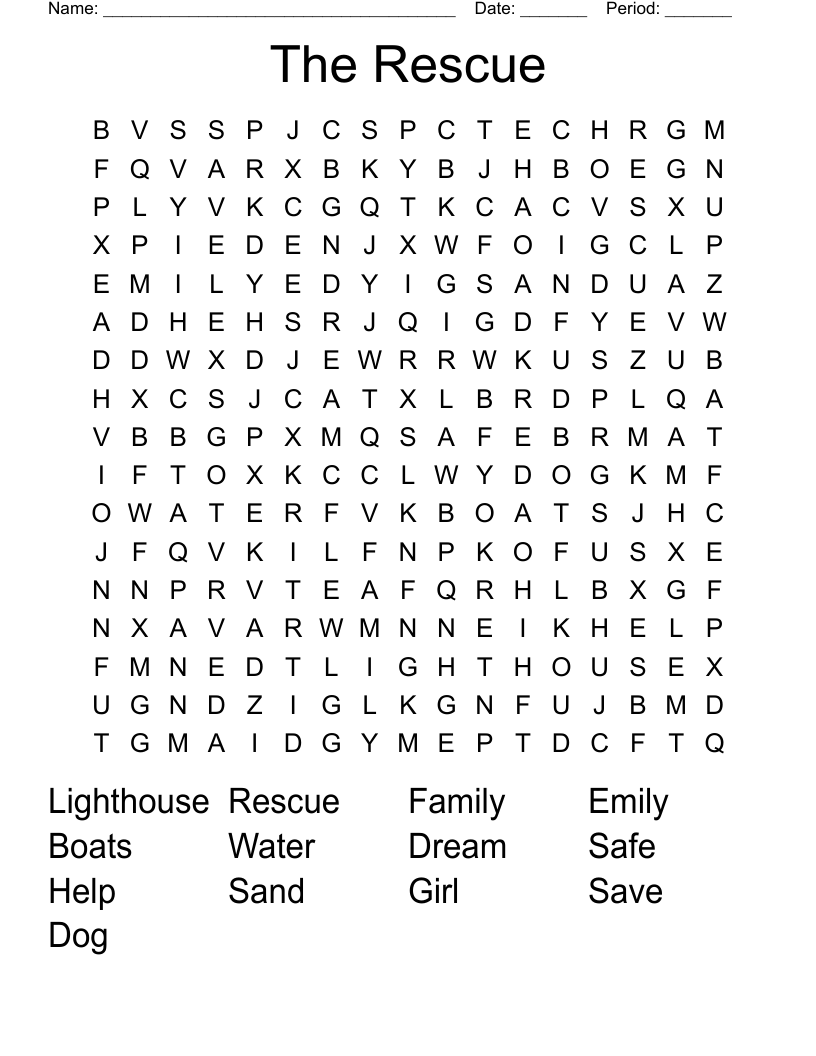 The Rescue Word Search