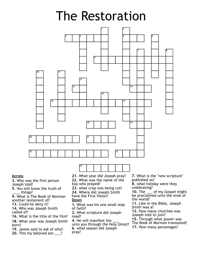 The Restoration Crossword