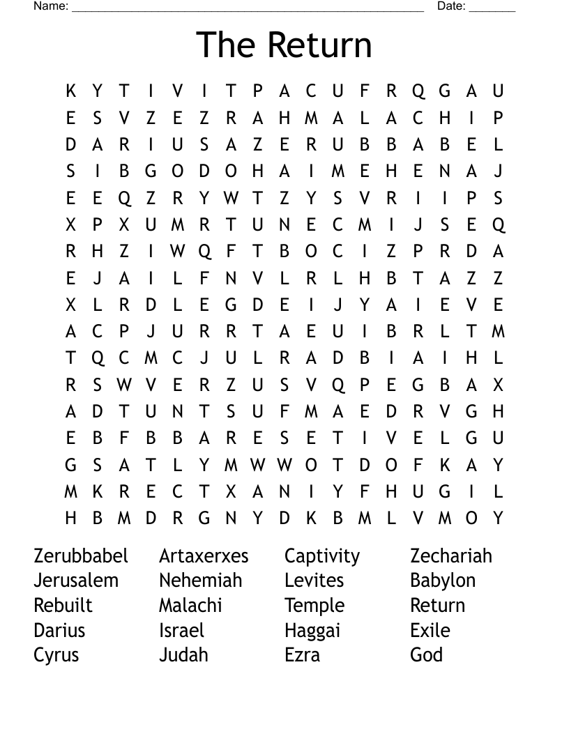The Return Word Search