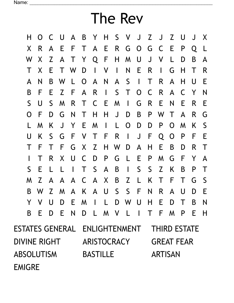 The Rev Word Search