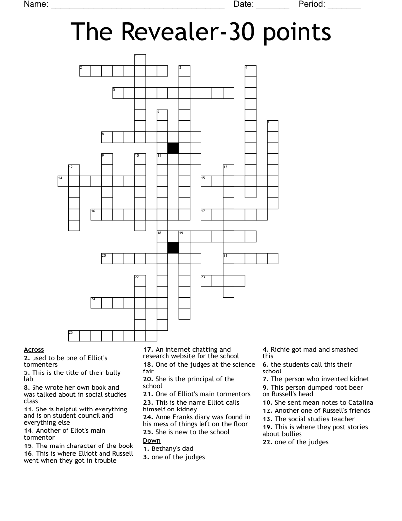 The Revealer-30 points Crossword