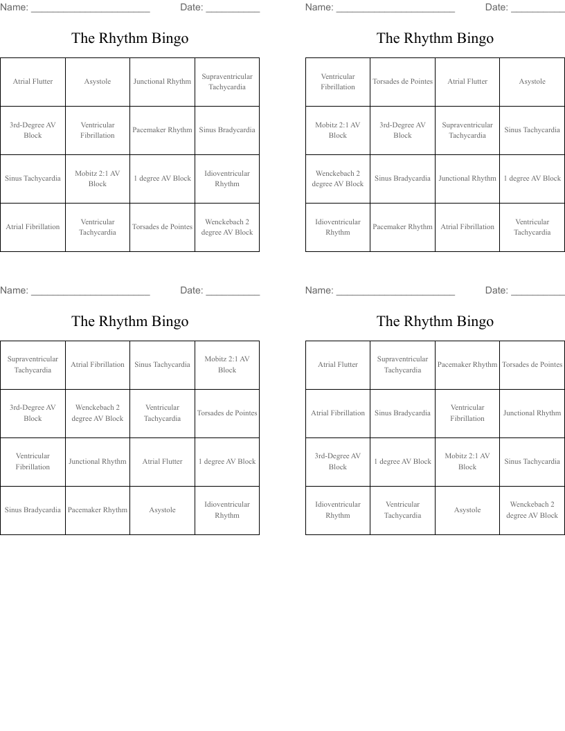 The Rhythm Bingo