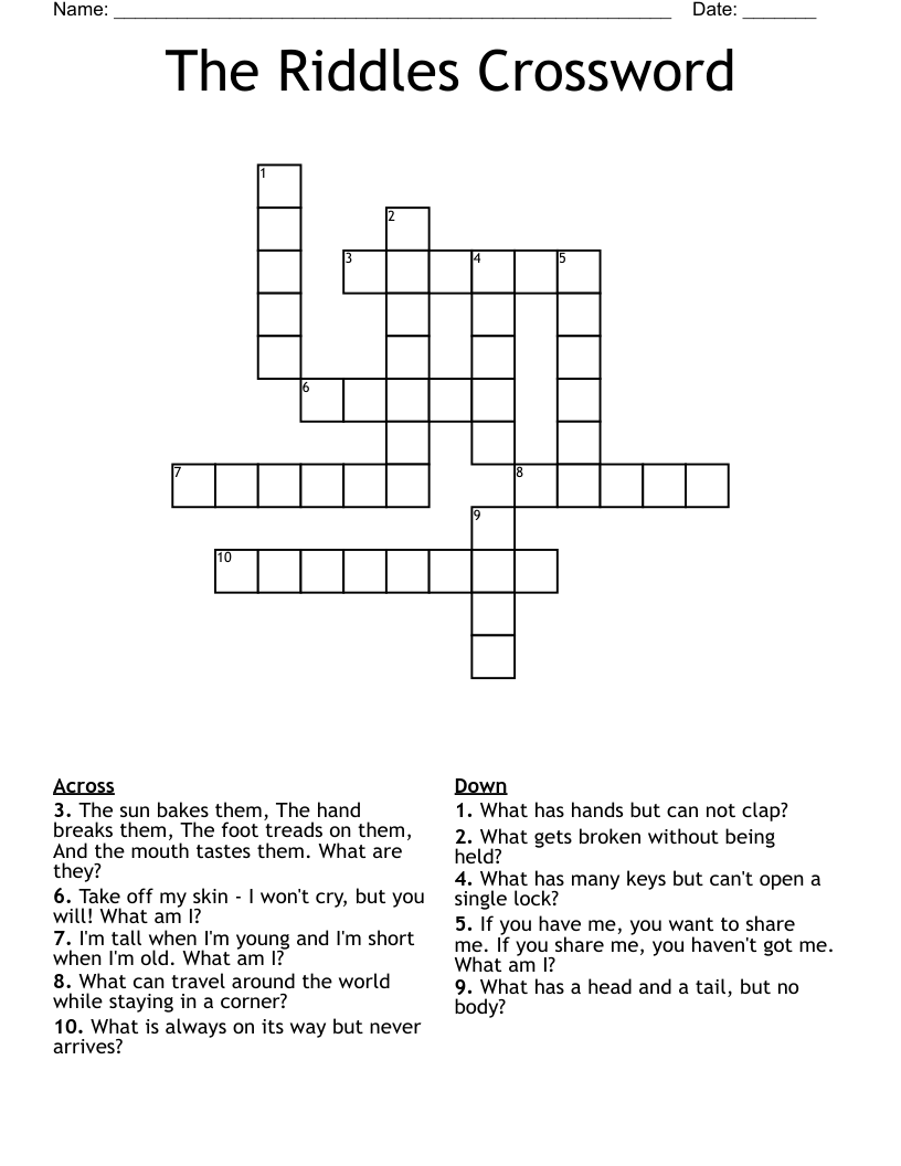 The Riddles Crossword 