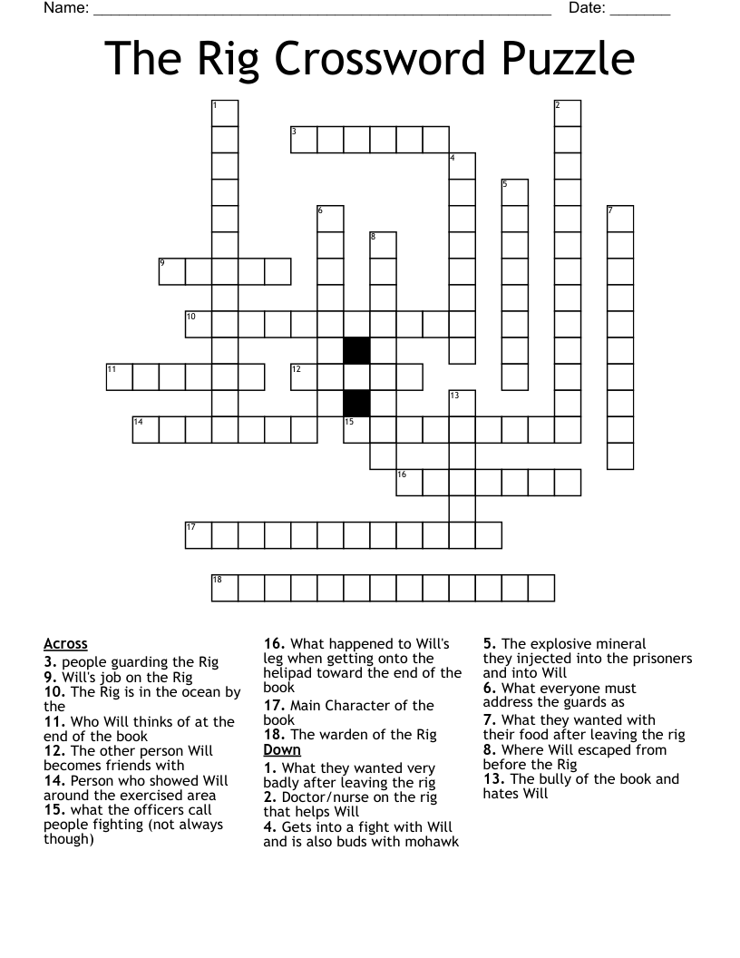 The Rig Crossword Puzzle