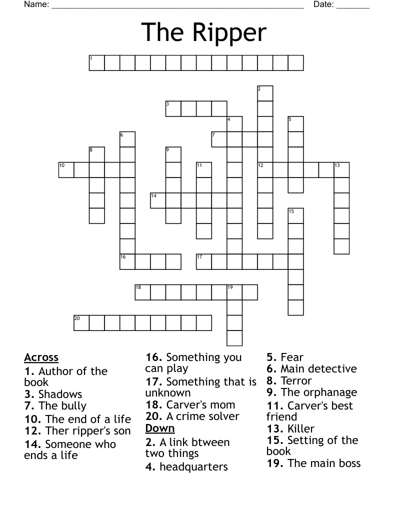 The Ripper Crossword
