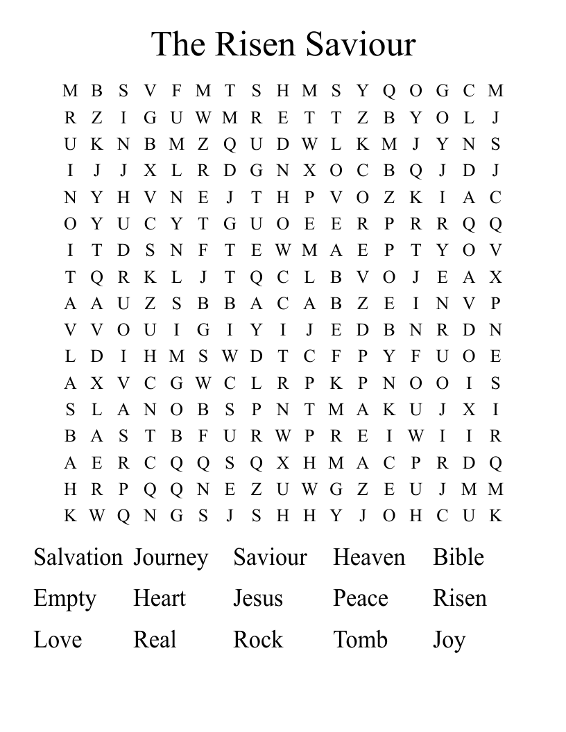 The Risen Saviour Word Search